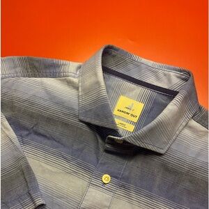 Johnnie-O Button Down Men’s Large Blue‎ Striped Short Sleeve Hangin’ Out Shirt